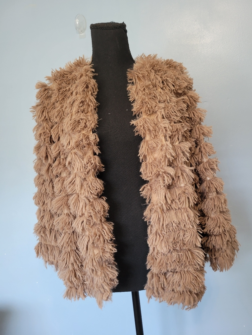 Audrey Faux Fur Shag Jacket Brown S